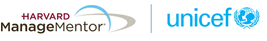 Harvard manage mentor and UNICEF logos